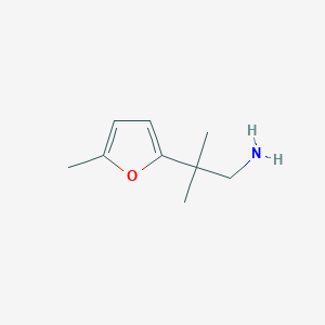 molecular formula C9H15NO B13610190 2-Methyl-2-(5-methylfuran-2-yl)propan-1-amine 