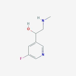 molecular formula C8H11FN2O B13610200 1-(5-Fluoropyridin-3-yl)-2-(methylamino)ethan-1-ol 