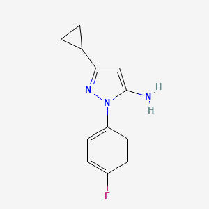 molecular formula C12H12FN3 B1361025 3-cyclopropyl-1-(4-fluorophenyl)-1H-pyrazol-5-amine CAS No. 1114957-51-5
