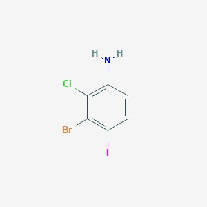 molecular formula C6H4BrClIN B13610256 3-Bromo-2-chloro-4-iodoaniline 