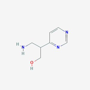 molecular formula C7H11N3O B13610263 3-Amino-2-(pyrimidin-4-yl)propan-1-ol 