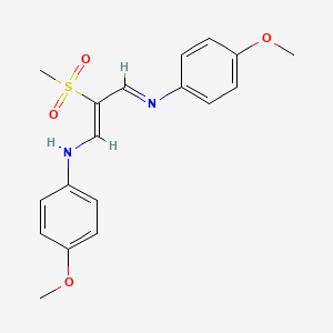 molecular formula C18H20N2O4S B13610266 N-[(1Z,3E)-2-methanesulfonyl-3-[(4-methoxyphenyl)imino]prop-1-en-1-yl]-4-methoxyaniline 