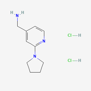 molecular formula C10H17Cl2N3 B13610343 1-[2-(Pyrrolidin-1-yl)pyridin-4-yl]methanaminedihydrochloride 