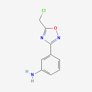 molecular formula C9H8ClN3O B1361037 3-(5-Chloromethyl-[1,2,4]oxadiazol-3-yl)-aniline CAS No. 6595-79-5