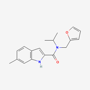 molecular formula C18H20N2O2 B13610388 N-[(furan-2-yl)methyl]-6-methyl-N-(propan-2-yl)-1H-indole-2-carboxamide 