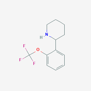 molecular formula C12H14F3NO B13610472 2-(2-(Trifluoromethoxy)phenyl)piperidine 