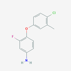 molecular formula C13H11ClFNO B1361048 4-(4-Chloro-3-methylphenoxy)-3-fluorophenylamine CAS No. 946785-74-6