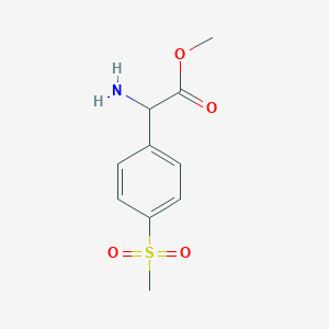 molecular formula C10H13NO4S B13610495 Methyl 2-amino-2-(4-methanesulfonylphenyl)acetate 