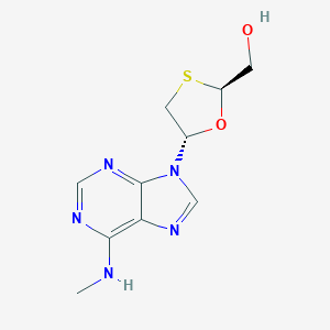 1,3-Oxathiolane-2-methanol, 5-(6-(methylamino)-9H-purin-9-yl)-, (2S-trans)-