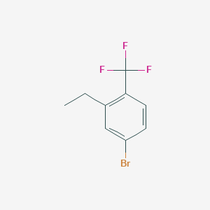 molecular formula C9H8BrF3 B13610501 4-Bromo-2-ethyl-1-(trifluoromethyl)benzene 