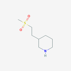 molecular formula C8H17NO2S B13610607 3-(2-Methanesulfonylethyl)piperidine 