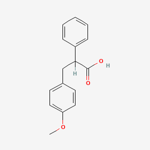 molecular formula C16H16O3 B1361069 3-(4-Methoxyphenyl)-2-phenylpropanoic acid CAS No. 4314-68-5