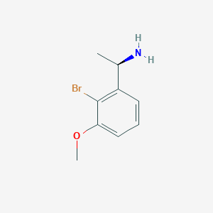 molecular formula C9H12BrNO B13610700 (1R)-1-(2-bromo-3-methoxyphenyl)ethan-1-amine 
