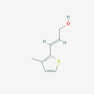 molecular formula C8H10OS B13610718 3-(3-Methylthiophen-2-yl)prop-2-en-1-ol 