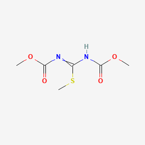 molecular formula C6H10N2O4S B1361075 1,3-Bis(methoxycarbonyl)-2-methyl-2-thiopseudourea CAS No. 34840-23-8