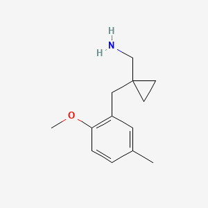molecular formula C13H19NO B13610874 (1-(2-Methoxy-5-methylbenzyl)cyclopropyl)methanamine 