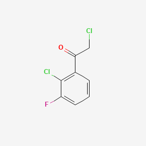 molecular formula C8H5Cl2FO B13610900 2-Chloro-1-(2-chloro-3-fluorophenyl)ethanone 