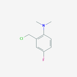 molecular formula C9H11ClFN B13610933 2-(chloromethyl)-4-fluoro-N,N-dimethylaniline 