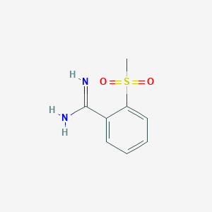 molecular formula C8H10N2O2S B13611142 2-(Methylsulfonyl)benzamidine CAS No. 57076-00-3