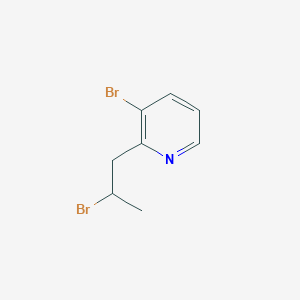 molecular formula C8H9Br2N B13611338 3-Bromo-2-(2-bromopropyl)pyridine 