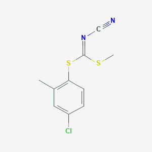 molecular formula C10H9ClN2S2 B136114 [(4-Chloro-2-methylphenyl)sulfanyl-methylsulfanylmethylidene]cyanamide CAS No. 152382-25-7