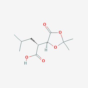 molecular formula C11H18O5 B136118 (2R)-2-[(4S)-2,2-dimethyl-5-oxo-1,3-dioxolan-4-yl]-4-methylpentanoic acid CAS No. 157518-70-2
