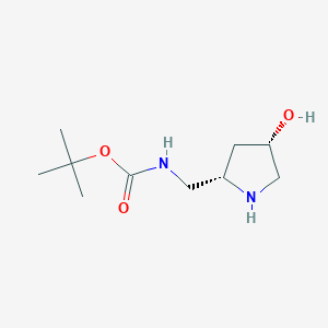 molecular formula C10H20N2O3 B13612024 tert-butyl N-{[(2S,4S)-4-hydroxypyrrolidin-2-yl]methyl}carbamate CAS No. 2306252-54-8