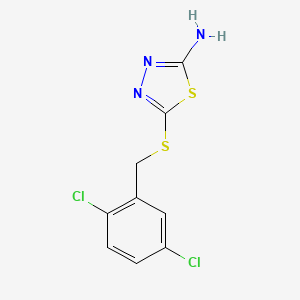 molecular formula C9H7Cl2N3S2 B1361215 5-[(2,5-Dichlorobenzyl)thio]-1,3,4-thiadiazol-2-amine CAS No. 345993-15-9