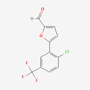 molecular formula C12H6ClF3O2 B1361219 5-[2-Chloro-5-(trifluoromethyl)phenyl]-2-furaldehyde CAS No. 259196-40-2