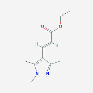 molecular formula C11H16N2O2 B13612274 ethyl 3-(trimethyl-1H-pyrazol-4-yl)prop-2-enoate 