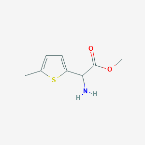 molecular formula C8H11NO2S B13612528 Methyl 2-amino-2-(5-methylthiophen-2-yl)acetate 