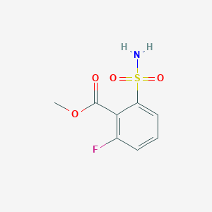molecular formula C8H8FNO4S B13612585 Methyl 2-fluoro-6-sulfamoylbenzoate 