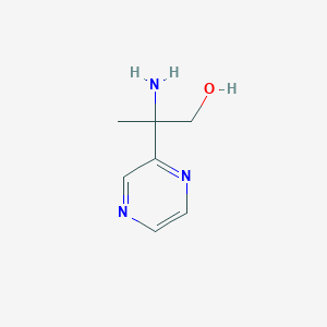 molecular formula C7H11N3O B13612755 2-Amino-2-(pyrazin-2-yl)propan-1-ol 