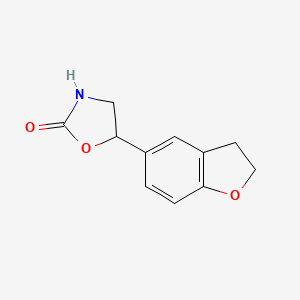 molecular formula C11H11NO3 B13612768 5-(2,3-Dihydrobenzofuran-5-yl)oxazolidin-2-one 