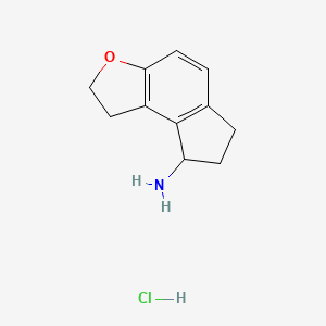 molecular formula C11H14ClNO B13612800 1H,2H,6H,7H,8H-indeno[5,4-b]furan-8-amine hydrochloride 