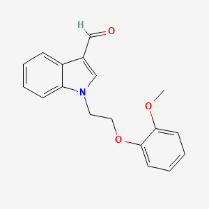 molecular formula C18H17NO3 B1361288 1-[2-(2-methoxyphenoxy)ethyl]-1H-indole-3-carbaldehyde CAS No. 299936-03-1