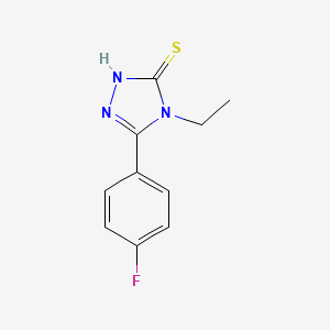 molecular formula C10H10FN3S B1361300 4-乙基-5-(4-氟苯基)-4H-1,2,4-三唑-3-硫醇 CAS No. 29552-52-1