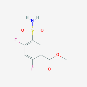 molecular formula C8H7F2NO4S B13613018 Methyl 2,4-difluoro-5-sulfamoylbenzoate CAS No. 1099660-82-8