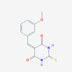 molecular formula C12H10N2O3S B1361307 5-[(3-Methoxyphenyl)methylidene]-2-sulfanylidene-1,3-diazinane-4,6-dione 