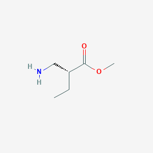 molecular formula C6H13NO2 B13613084 Methyl (R)-2-(aminomethyl)butanoate 