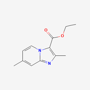 molecular formula C12H14N2O2 B1361320 Ethyl 2,7-dimethylimidazo[1,2-a]pyridine-3-carboxylate CAS No. 81448-48-8