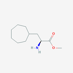 molecular formula C11H21NO2 B13613215 Methyl (S)-2-amino-3-cycloheptyl-propionate 