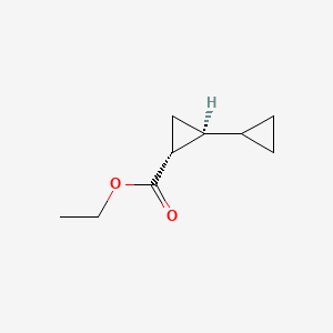 molecular formula C9H14O2 B13613368 ethyl (1R,2S)-2-cyclopropylcyclopropane-1-carboxylate 
