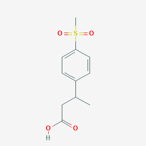 molecular formula C11H14O4S B13613417 3-(4-(Methylsulfonyl)phenyl)butanoic acid 