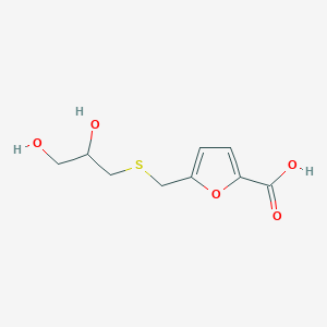 molecular formula C9H12O5S B13613522 5-(((2,3-Dihydroxypropyl)thio)methyl)furan-2-carboxylic acid 
