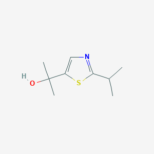 molecular formula C9H15NOS B13613748 2-(2-Isopropylthiazol-5-yl)propan-2-ol 