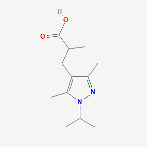 molecular formula C12H20N2O2 B13614019 3-(1-Isopropyl-3,5-dimethyl-1h-pyrazol-4-yl)-2-methylpropanoic acid 