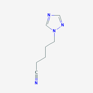 molecular formula C7H10N4 B13614055 5-(1h-1,2,4-Triazol-1-yl)pentanenitrile 
