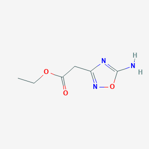 molecular formula C6H9N3O3 B13614145 Ethyl (5-amino-1,2,4-oxadiazol-3-yl)acetate CAS No. 3966-96-9
