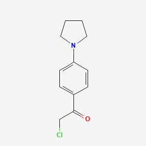 molecular formula C12H14ClNO B13614489 2-Chloro-1-(4-pyrrolidin-1-ylphenyl)ethanone 